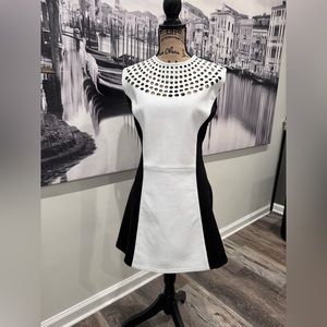 White leather cocktail dress